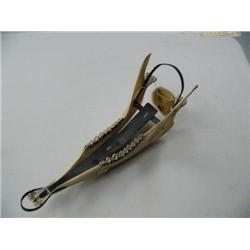 11" caribou jaw and baleen sled with seal skin bag ca. 1960 (3)