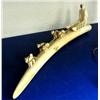 Image 1 : 19" white ivory walrus tusk with dog sled team- five dogs and man is 4" tall, ca. 1959 (3)