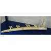 Image 2 : 19" white ivory walrus tusk with dog sled team- five dogs and man is 4" tall, ca. 1959 (3)