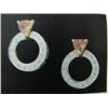 Image 1 : Citrine and Diamond Earrings, 14 K yellow gold- citrine are trillion, faceted, approx. 2.00 carats, 