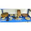 Image 1 : Very interesting lot of: 6 baskets, whale vertebrae, ivory chunk necklace, 11-1/2" cast totem, 5-1/2