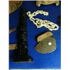 Image 4 : Very interesting lot of: 6 baskets, whale vertebrae, ivory chunk necklace, 11-1/2" cast totem, 5-1/2