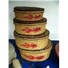 Image 8 : Very interesting lot of: 6 baskets, whale vertebrae, ivory chunk necklace, 11-1/2" cast totem, 5-1/2