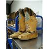Image 1 : Outstanding pair of 15" moose hide mukluks from the Yukon area- beautiful bead work and in excellent