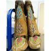 Image 2 : Outstanding pair of 15" moose hide mukluks from the Yukon area- beautiful bead work and in excellent