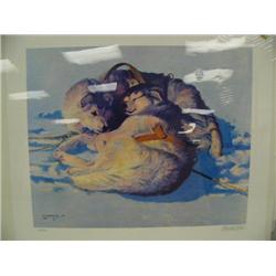 CHOICE on 5 Fred Machetanz prints: "First Day in Harness", image size 19-1/2" x 24", 149 of 950 (500