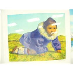 CHOICE on 5 Fred Machetanz prints:  Tundra Flowers , 213 of 950, image size 19-1/2  x 24  (500)