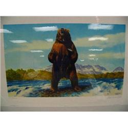 CHOICE on 5 Fred Machetanz prints: "Fishing Rights", 183 of 950, image size 19" x 31" (500)