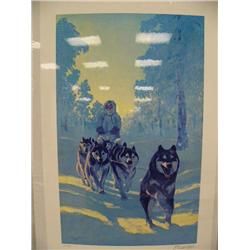 CHOICE on 5 signed and numbered Fred Machetanz prints: "Rearing to Go", 420 of 950, 32-1/2" x 20" (5