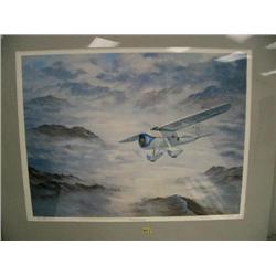 CHOICE on 5 airplane prints 3 of 30 artist proof, Kremen: "A Legend Over Flat"- matted and shrink wr