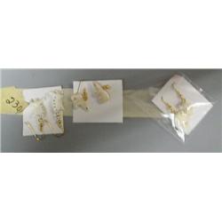 Lot of 3 pairs of carved ivory earrings made by R. B. Kokuluk- birds, salmon, polar bear