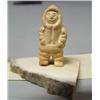 Image 3 : Lot of 3 carved ivory pieces individually mounted on ivory- bear, man, Orca