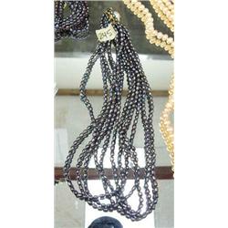 Multi-strand genuine pearl necklace