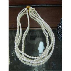 CHOICE on 3 mutli-strand genuine pearl necklaces