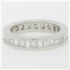 Image 1 : Platinum 1.45 ctw Channel Set Princess and Baguette Diamond Eternity Band Ring