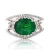 Image 1 : 3.46 ctw Emerald and 0.83 ctw Diamond Platinum Ring