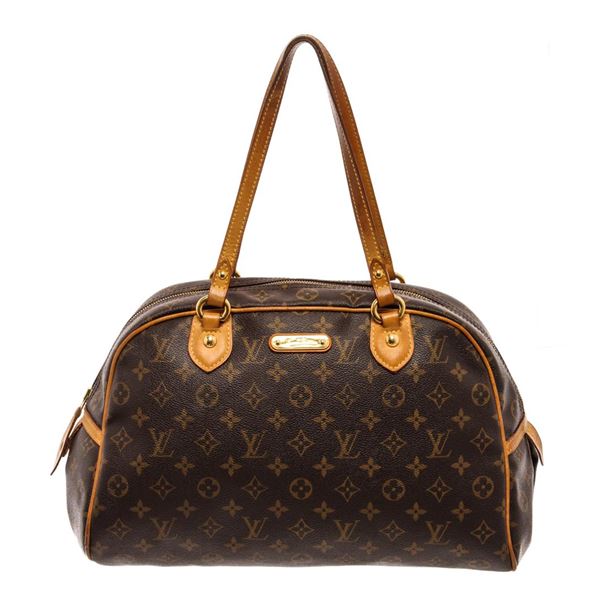 Louis Vuitton Brown Monogram Canvas Leather Montorgueil GM Shoulder Bag