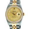 Image 3 : Rolex Mens Two Tone Champagne Diamond 36MM Datejust Wriswatch