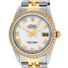 Image 1 : Rolex Mens Two Tone White Roman Diamond Bezel 36MM Datejust Wristwatch