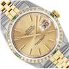 Image 1 : Rolex 36MM 2Tone 18K Yellow Gold Diamond And Emerald Datejust With Rolex Box