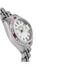 Image 3 : Rolex Ladies Stainless Steel Silver Index Diamond And Ruby Date Watch With Rolex