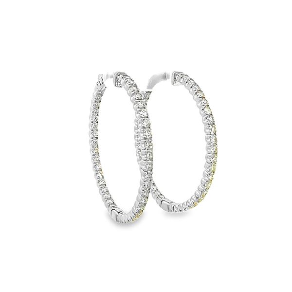 4.63 ctw Diamond Hoop Earrings - 14KT White Gold