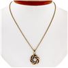 Image 1 : Vintage Retro 14k Gold .24 ctw Transitional Diamond Interlocking Love Knot Penda