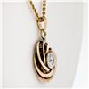 Image 3 : Vintage Retro 14k Gold .24 ctw Transitional Diamond Interlocking Love Knot Penda