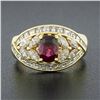 Image 2 : Vintage 18k Gold 3.81 ctw GIA Oval Ruby Marquise Diamond Statement Engagement Ri