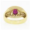 Image 7 : Vintage 18k Gold 3.81 ctw GIA Oval Ruby Marquise Diamond Statement Engagement Ri