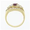 Image 8 : Vintage 18k Gold 3.81 ctw GIA Oval Ruby Marquise Diamond Statement Engagement Ri