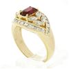 Image 9 : Vintage 18k Gold 3.81 ctw GIA Oval Ruby Marquise Diamond Statement Engagement Ri