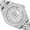 Image 1 : Rolex Ladies Quickset Sapphire Stainless Steel Silver Dial Diamond Bezel Date Wa