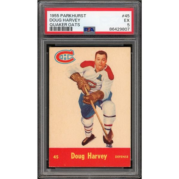 1955-56 Quaker Oats #45 Doug Harvey (PSA 5)