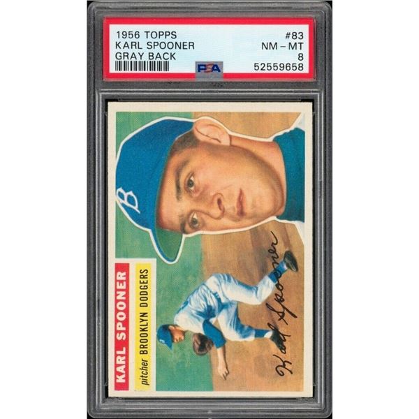 1956 Topps #83 Karl Spooner (PSA 8)