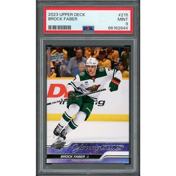 2023 Upper Deck Young Guns Brock Faber - PSA 9