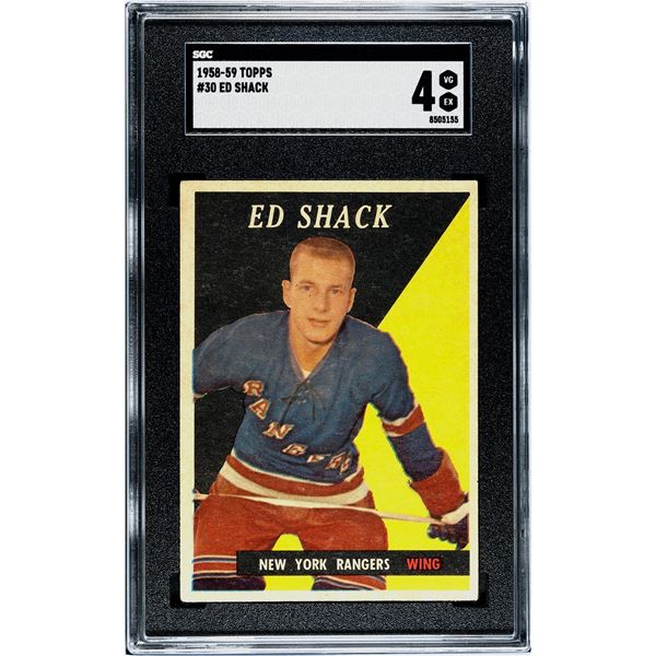 1958-59 Topps #30 Eddie Shack RC (SGC 4)