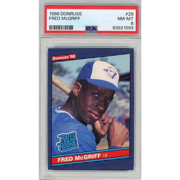1986 Donruss Fred McGriff #28 - PSA 8