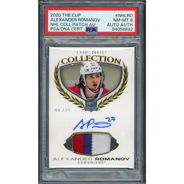 2020 The Cup Alexander Romanov NHL Collection Patch Auto #08/35 - PSA 8
