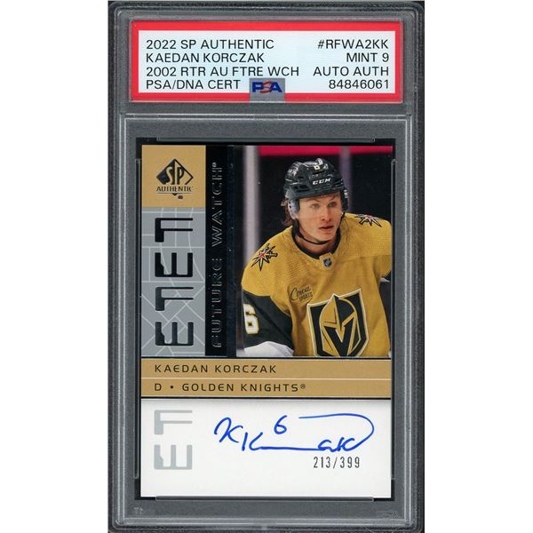 2022 SP Authentic Kaedan Korczak retro Future Watch Autograph - PSA 9