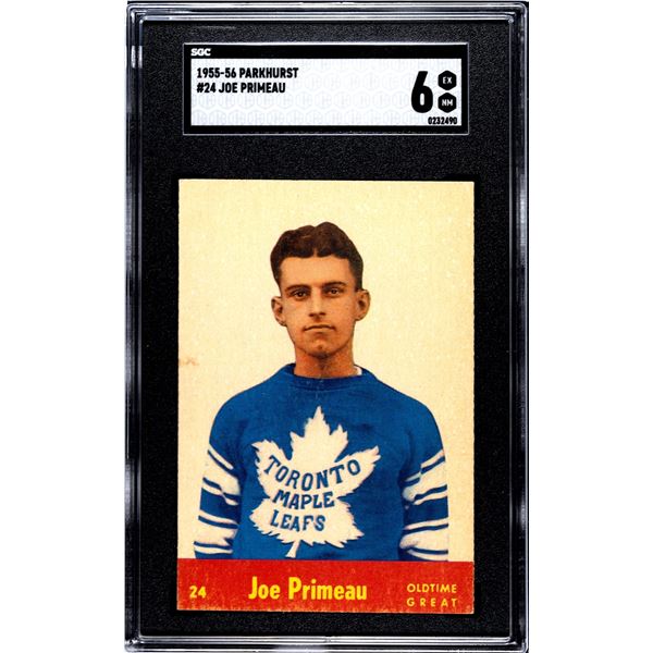 1955-56 Parkhurst #24 Joe Primeau OTG (SGC 6)