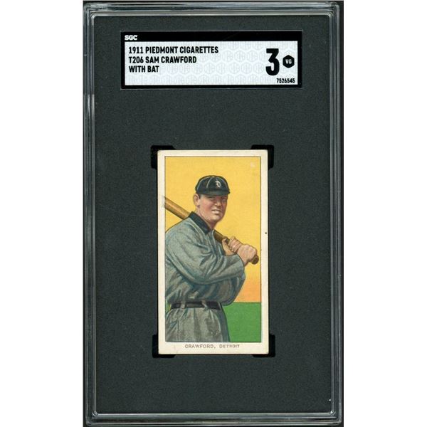 1909-11 T206 #111 Sam Crawford (Batting) (SGC 3)