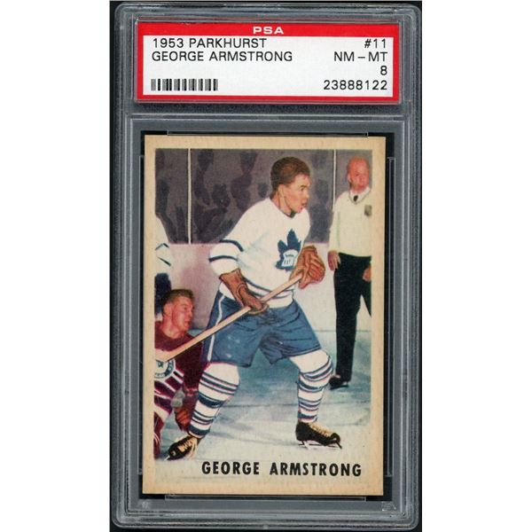 1953-54 Parkhurst #11 George Armstrong (PSA 8)