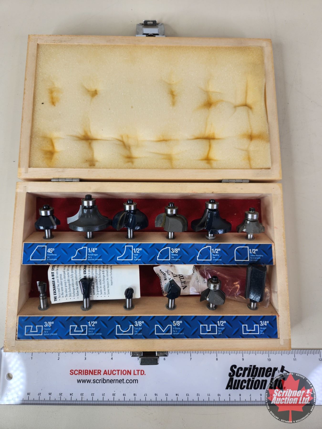 Mastercraft Router Bits Kit Mastercraft Router Bit Set w/Wood Case (Case Measures: 2