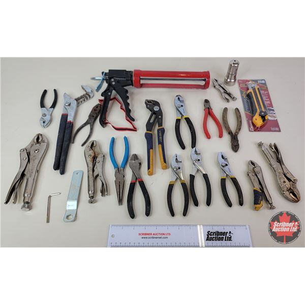 Grouping: Pliers, Vice Grips, Caulking Gun, Olfa Knife, etc!!! (SEE PICS!) Location : Scribner Aucti