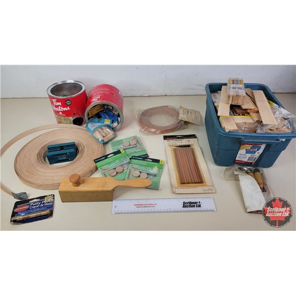 Grouping: Laminate Edge, Biscuits, Screw Hole Buttons, Shims, etc! (SEE PICS!) Location : Scribner A