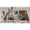 Image 1 : Tool Grouping : Variety of Files, Wrenches, Bits, Anti-Freeze Tester, Air Chuck, Chisels & Punches, 