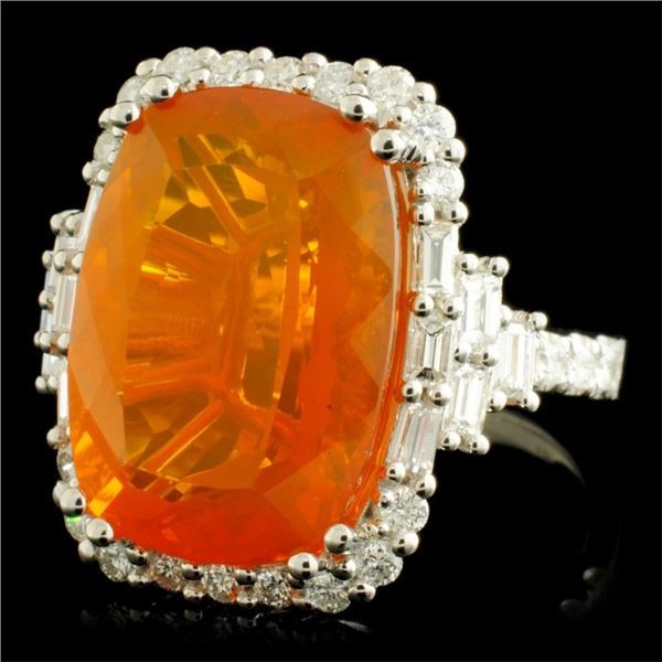 11.31ct Opal & 1.44ctw Diam Ring in 18K Gold