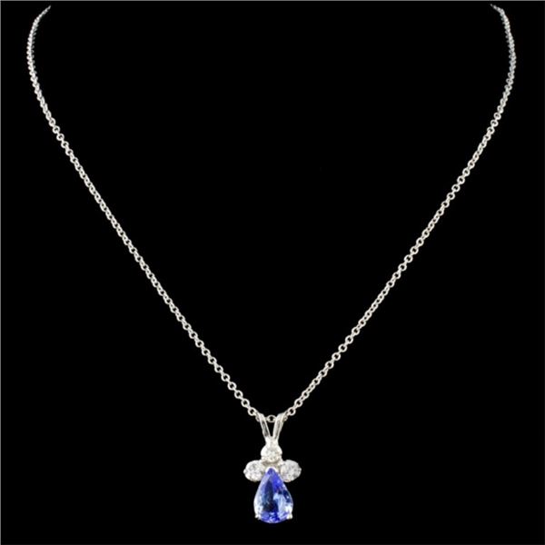0.51ct Tanzanite & 0.16ctw Diam Pendant 14K Gold