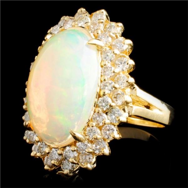 4.53ct Opal & 1.65ctw Diam Ring in 14K Gold